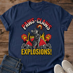 NavyCat Lover Gift Paws Claws Explosions Shirt Funny Chaotic Cat Tee Anime Inspired Cat Graphic Birthday Gift For Cat Dad Christmas Gift For Cat Owner Gift For Gamers Who Love Cats Cat Person Tee Gildan Softstyle Cotton Tee Cat Whisker Co