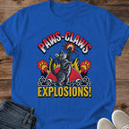 Paws Claws Explosions Funny Cat Shirt Royal Blue Action Hero Cat Tee Kung Fu Tabby Cat Graphic Retro Anime Style Cat Shirt Chaotic Cat Energy Tee Zoomies Cat Shirt Cat Dad Gift Cat Lover Gift Gildan 64000 Softstyle Unisex Cat Whisker Co