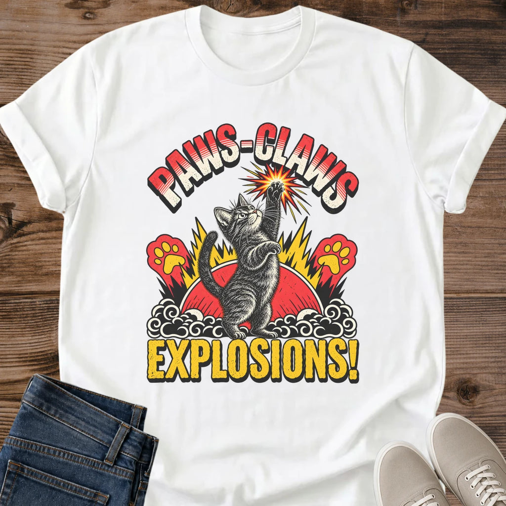 Chaotic Cat Shirt Paws Claws Explosions Cat Mom Tee Funny Cat Energy Gift Explosive Tabby Cat Graphic Cat Humor Shirt For Women And Men Cat Dad Tee Holiday Gift For Cat Owner Zoomies At 3am Tee Soft Cotton Unisex Tee Cat Whisker Co