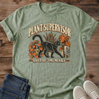 Funny Plant Cat Tee Plant Supervisor Part Time Menace Design Cat Lover Gift For Her Softstyle Cotton Comfortable Relaxed Fit Casual Weekend Wear Vintage Print Cat Mom Statement Apparel Everyday Layering Piece For Fun