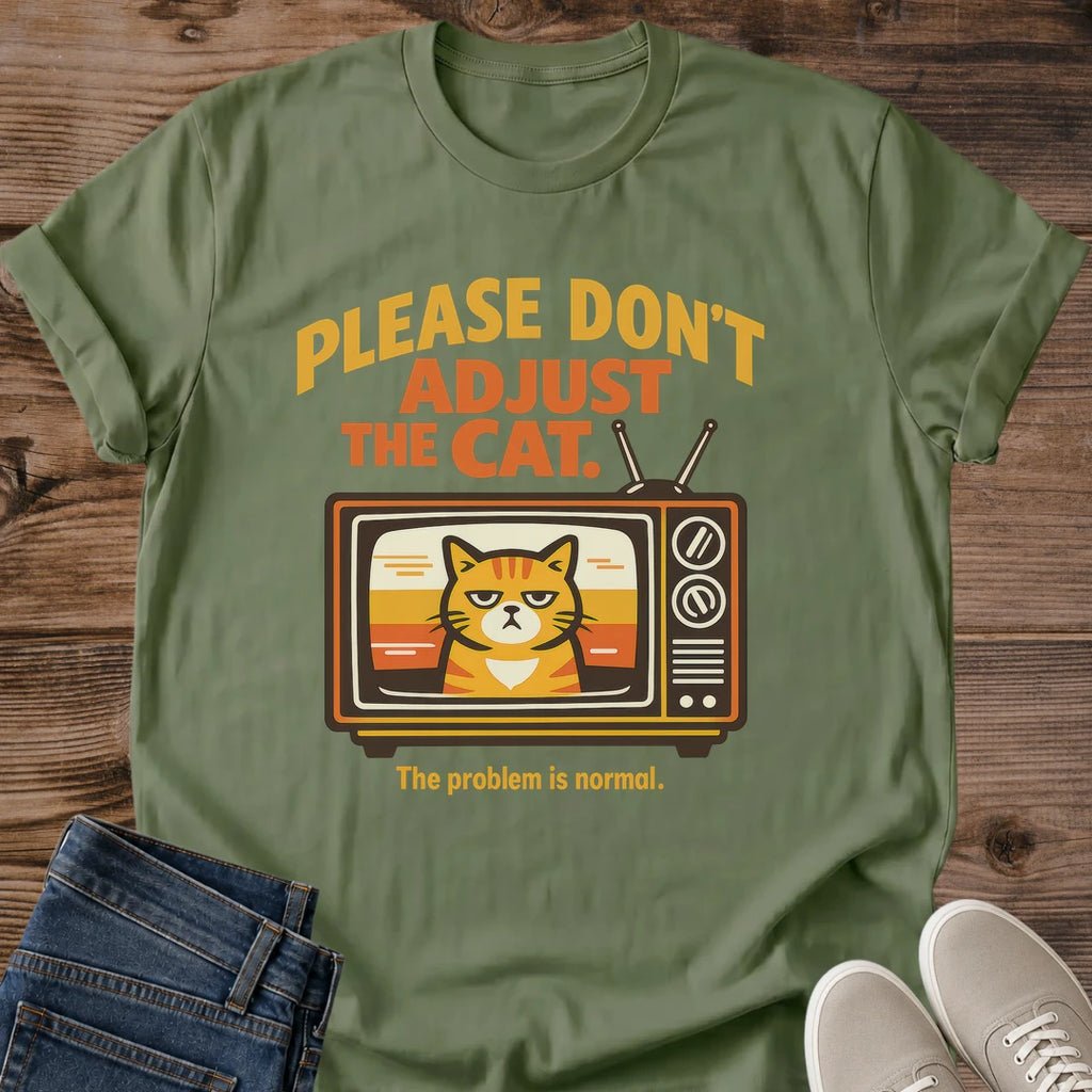 Sarcastic Cat Shirt Funny Graphic Tee Retro Vintage Design Orange Tabby Print Casual Everyday Wear Soft Comfortable Fabric Cat Lover Gift Pet Owner Apparel Novelty Present Weekend Outfit Lounging Shirt Gag Gift Collection