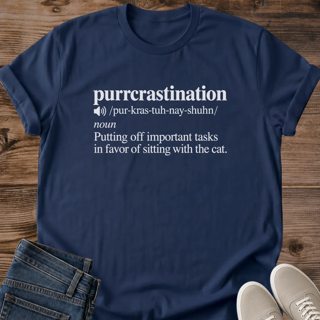 Cat Lover Gift Purrcrastination Shirt Funny Procrastinator Tee Cat Pun Definition Graphic Birthday Gift For Cat Owner Christmas Gift For Cat Mom Coworker Gift College Student Gift Cat Person Tee Gildan Softstyle Cotton Tee Cat Whisker Co