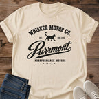 Vintage Cat Graphic Tee Retro Racing Design Soft Ring Spun Cotton Comfortable Breathable Fabric Lightweight Construction Playful Whisker Motor Theme Nostalgic Aesthetic Appeal Perfect Cat Lover Gift Casual Everyday Wear Relaxed Style