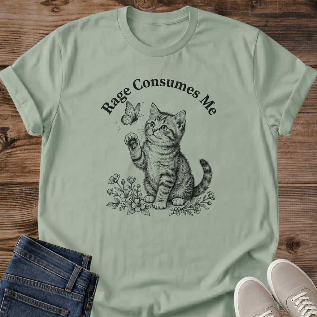 Funny Cat Shirt – Rage Consumes Me Sarcastic Kitten Graphic Tee