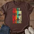 Beach Vacation Shirt Surf Cat Design Retro Vintage Stripe Pattern Soft Lightweight Summer Tee Cat Lover Beach Day Essential Funny Sunglasses Cat Longboard Graphic Unisex Casual Wear Retro Sunset Colors Boardwalk Outfit Beach Vibes Summer