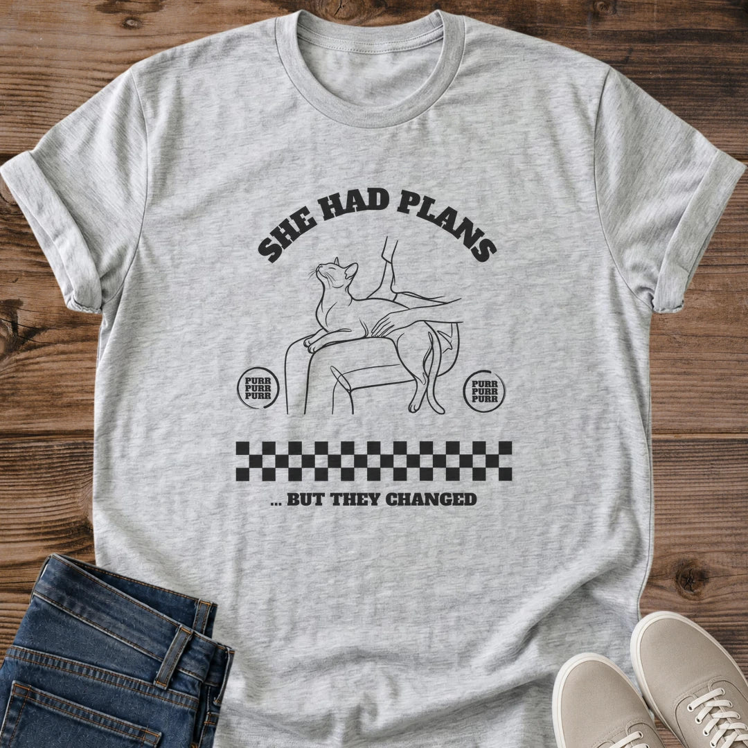 Soft Cotton Graphic Tee Comfortable Casual Shirt Funny Canceled Plans Quote Design Breathable Ring Spun Cotton Fabric Minimalist Line Art Illustration Crew Neck Fit Perfect Introvert Gift Relatable Humor Statement Loungewear Essential Cozy