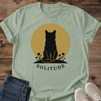 Everyday Essential Shirt Soft Cotton Fabric Cat Silhouette Graphic Minimalist Design Style Comfortable Casual Wear Perfect Daily Outfit Staple Lightweight Material Construction Nature Inspired Detail Calm Aesthetic Clothing Cat Lover Gift