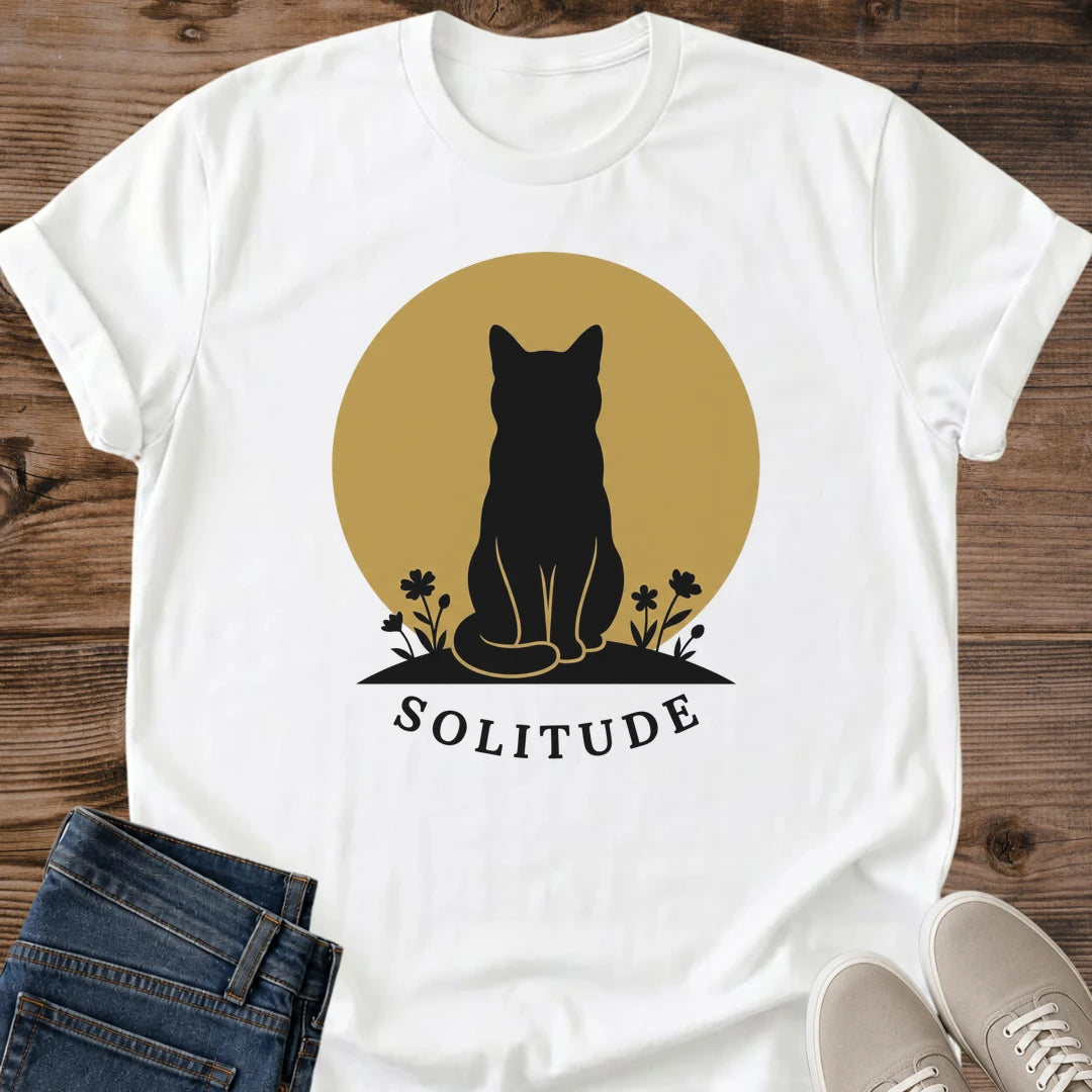 Cat Silhouette Shirt – Minimalist Aesthetic Design for Everyday Comfort