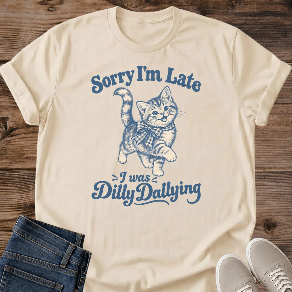 Casual Cat Graphic Tee Vintage Kitten Design Shirt Comfortable Cotton Fabric Funny Statement Apparel Retro Style Illustration Soft Breathable Material Cat Lover Gift Idea Everyday Wear Essential Novelty Tee Perfect Present Lightweight