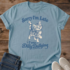 Funny Cat Shirt – Sorry I'm Late Vintage Kitten Graphic Tee