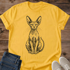 Sphynx Mom Shirt Sphynx Stare Cat Tee Hand Sketched Hairless Cat Portrait Black Ink Realistic Cat Drawing Cat Owner Shirt Gift For Cat Lovers Wrinkly Cat Tee Elegant Sphynx Shirt Unisex Ringspun Cotton Shirt Cat Whisker Co