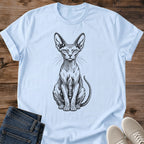 Sphynx Dad Shirt Sphynx Stare Cat Mom Tee Hairless Cat Gift Vintage Sphynx Cat Design Cat Breed Shirt For Women And Men Cat Dad Gift Holiday Gift For Sphynx Owner Bald Cat Tee Sphynx Portrait Soft Cotton Unisex Tee Cat Whisker Co