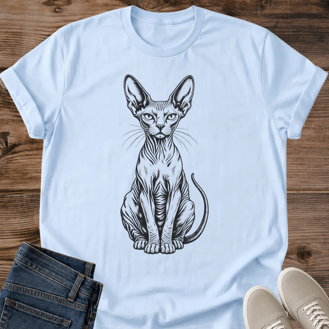 Sphynx Dad Shirt Sphynx Stare Cat Mom Tee Hairless Cat Gift Vintage Sphynx Cat Design Cat Breed Shirt For Women And Men Cat Dad Gift Holiday Gift For Sphynx Owner Bald Cat Tee Sphynx Portrait Soft Cotton Unisex Tee Cat Whisker Co