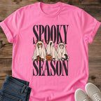 Halloween Cat Shirt Spooky Season Ghost Costume Cats Graphic Tee Gift Idea Ring Spun Cotton Soft Breathable Fabric Relaxed Unisex Fit Vintage Print Design Cat Person Apparel Casual Everyday Wear Statement Piece Great Gift