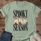Ghost Cat Tee Spooky Season Three Cats Pumpkin Design Halloween Cat Lover Gift For Her Softstyle Cotton Comfortable Relaxed Fit Casual Weekend Wear Vintage Print Cat Mom Statement Apparel Everyday Layering Piece For Fun