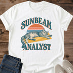 Funny Cat Mom Shirt Sunbeam Analyst Retro Cat Tee Tabby Cat Nap Graphic Vintage Sunset Cat Design Cat Humor Shirt For Women And Men Cat Dad Gift Holiday Gift For Cat Owner Work From Home Cat Tee Soft Cotton Unisex Tee Cat Whisker Co