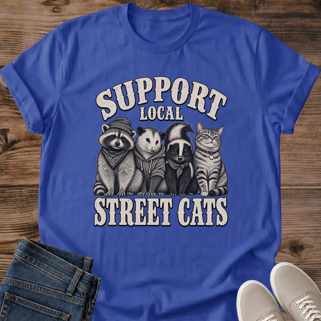 Cat Lover Gift Support Local Street Cats Shirt Funny Meme Tee Vintage Alley Cat Graphic Birthday Gift For Cat Owner Christmas Gift For Cat Mom Community Cat Supporter Gift Cat Person Tee Gildan Softstyle Cotton Tee Cat Whisker Co