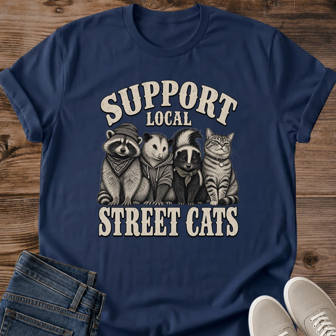Cat Lover Gift Support Local Street Cats Shirt Funny Meme Tee Vintage Alley Cat Graphic Birthday Gift For Cat Owner Christmas Gift For Cat Mom Community Cat Supporter Gift Cat Person Tee Gildan Softstyle Cotton Tee Cat Whisker Co