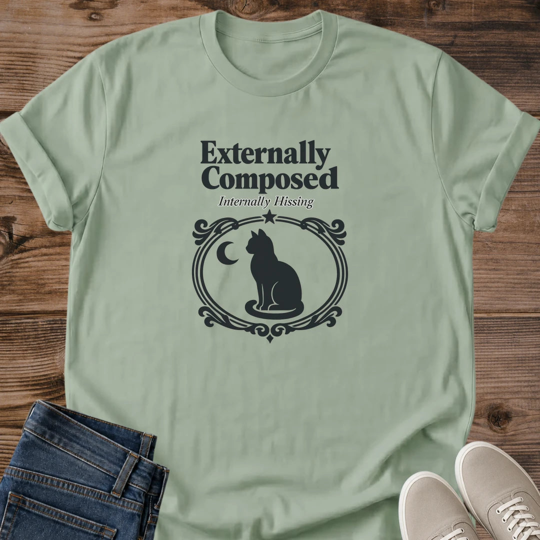 Funny Cat Shirt Vintage Black Cat Design Relatable Humor Graphic Tee Witty Statement Shirt Soft Cotton Fabric Comfortable Everyday Wear Casual Style Tee Cute Cat Lover Gift Sarcastic Humor Apparel Relaxed Fit Shirt Trendy Graphic Design