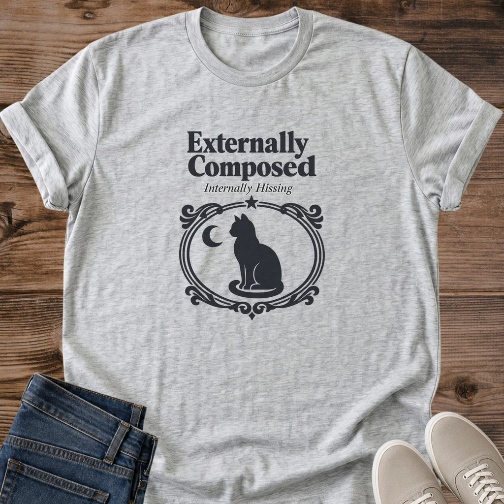 Witty Cat Tee Vintage Design Shirt Funny Black Cat Graphic Relatable Humor Apparel Soft Cotton Material Comfortable Casual Style Trendy Statement Tee Cat Lover Gift Novelty Graphic Design Sarcastic Humor Shirt Everyday Fashion Wear Relaxed