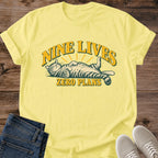 Vintage Cat Lover Tee Nine Lives Zero Plans Sleepy Cat Badge Design Cotton Cat Dad Gift Shirt Retro Aesthetic Softstyle Ring Spun Fabric Relaxed Retail Fit Casual Weekend Layering Statement Piece Everyday Wear For Home