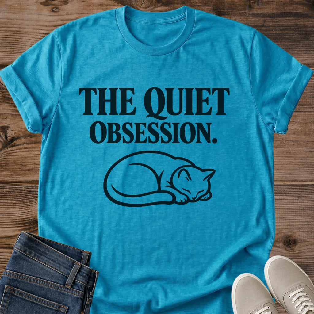 Graphic Tee Shirt Cat Illustration Print Soft Cotton Crew Neck Design Minimalist Animal Artwork Comfortable Casual Wear Lightweight Fabric Everyday Wardrobe Essential Whimsical Nature Inspired Style Centered Chest Print Perfect Layering