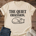 Animal Lover Gift CatIllustration Shirt Soft Cotton Graphic Tee Minimalist Crew Neck Design Whimsical Nature Print Comfortable Everyday Wear Lightweight Fabric Casual Style Essential Centered Chest Artwork Perfect Travel Outfit Understated