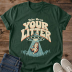 Alien Abduction Cat Shirt Take Me To Your Litter Funny Tee Hand Drawn Tabby In Spaceship Light Beam Retro Graphic Cat Owner Shirt Gift For Cat Lovers Paranormal Humor Tee Cryptid Fan Shirt Unisex Ringspun Cotton Shirt Cat Whisker Co