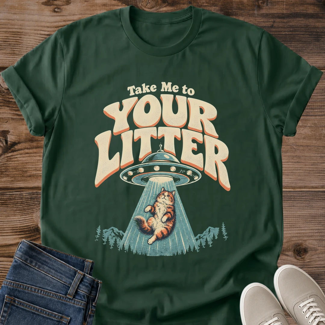 Alien Abduction Cat Shirt Take Me To Your Litter Funny Tee Hand Drawn Tabby In Spaceship Light Beam Retro Graphic Cat Owner Shirt Gift For Cat Lovers Paranormal Humor Tee Cryptid Fan Shirt Unisex Ringspun Cotton Shirt Cat Whisker Co