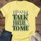Talk Birdie To Me Cat Shirt Light Pink Funny Bird Watching Cat Tee Cats Eyeing A Little Bird Graphic Retro Striped Lettering Cat Shirt Cat Chattering At Birds Tee Cat Mom Gift Window Cat Gildan 64000 Softstyle Unisex Cat Whisker Co