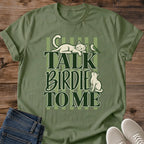 Window Cat Shirt Talk Birdie To Me Funny Tee Hand Drawn Cats Stalking Songbird Bold Condensed Lettering Graphic Cat Owner Shirt Gift For Cat Lovers Cat TV Tee Birdwatcher Shirt Chirping Cat Unisex Ringspun Cotton Shirt Cat Whisker Co