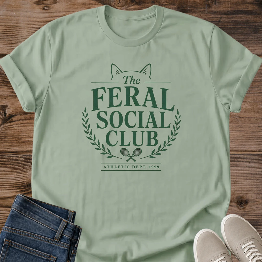 Funny Cat Shirt – Vintage Feral Social Club Tee for Cat Lovers