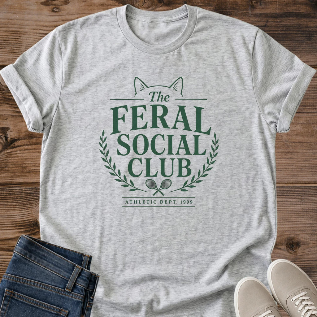 Funny Cat Shirt Vintage Graphic Tee Design For Cat Lover Gift Perfect Pet Owner Apparel Humorous Animal Tee Feral Cat Theme Athletic Department Style Forest Green Casual Wear Essential Novelty Pet Parent Fashion Statement Bold Design Retro