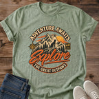 Hiking Cat Shirt The Great Outpaws Tee Sunset Mountains And Pine Trees Badge Illustration Bold Explore Script Lettering Adventure Cat Owner Gift For Her Cat Dad Tee Trail Lover Shirt Soft Cotton Unisex Shirt Cat Whisker Co