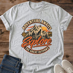 Outdoor Cat Lover Shirt Adventure Awaits Cat Mom Tee Hiking Cat Gift Vintage Mountain Badge Design Nature Shirt For Women And Men Cat Dad Gift Holiday Gift For Hiker Explore More Tee Wanderlust Soft Cotton Unisex Tee Cat Whisker Co