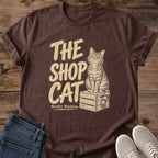 Cat Graphic Tee Retro Tabby Design Soft Cotton Shirt Casual Everyday Wear Comfortable Fit Cat Lover Gift Vintage Style Feline Fashion Statement Relaxed Crew Neck Tshirt Lightweight Breathable Fabric Perfect Daily Outfit Animal Lover Apparel