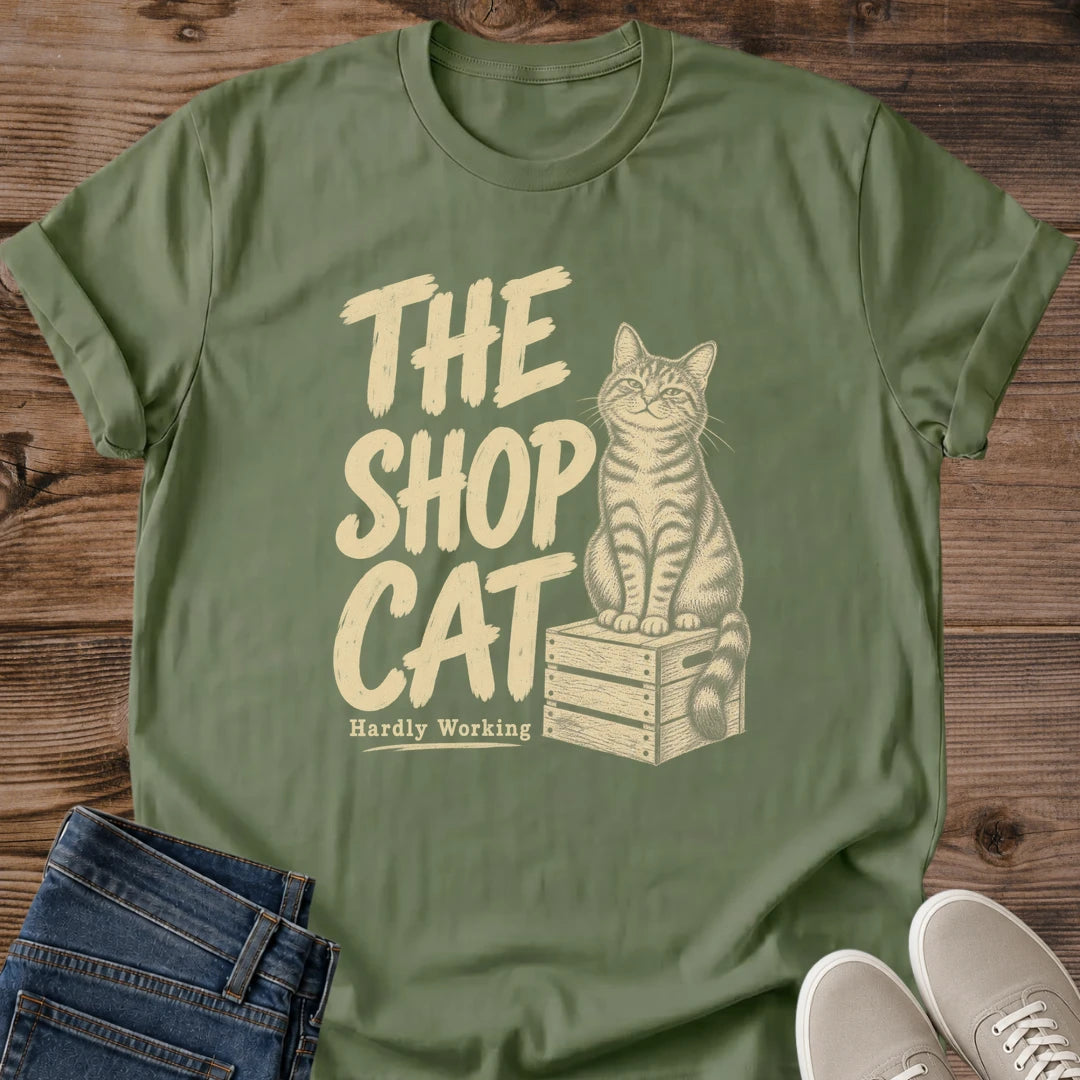 Cat Lover Shirt Retro Tabby Cat Design Graphic Tee Soft Casual Cotton Wear Comfortable Everyday Style Vintage Feline Fashion Breathable Lightweight Fabric Crew Neck Tshirt Perfect Animal Lover Gift Relaxed Fit Daily Outfit Cozy Weekend