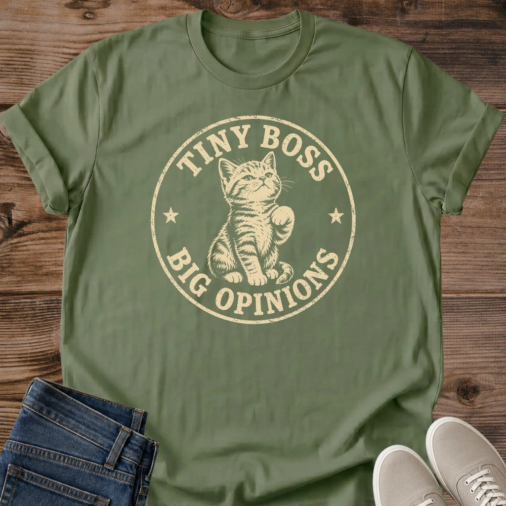 Funny Cat Shirt – Soft Cotton Retro Kitten Graphic Tee