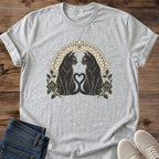 Black Cat Couple Shirt Twin Souls Tee Two Cats Forming Heart With Tails Illustration Ornate Art Deco Arch With Roses Bonded Pair Cat Shirt Cat Owner Gift For Her Cat Dad Tee Black Cat Mom Gift Soft Cotton Unisex Shirt Cat Whisker Co