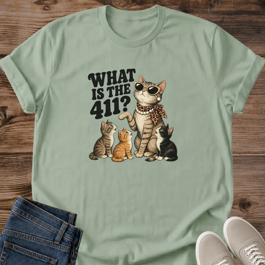 Sassy Cat Tee Funny Tabby Design Retro Graphic Shirt Vintage Style Feline Wearing Sunglasses Pearl Necklace Leopard Print Scarf Cat Mom Gift Perfect Present Birthday Occasion Novelty Apparel Statement Piece Casual Wear Outfit Cat Lover