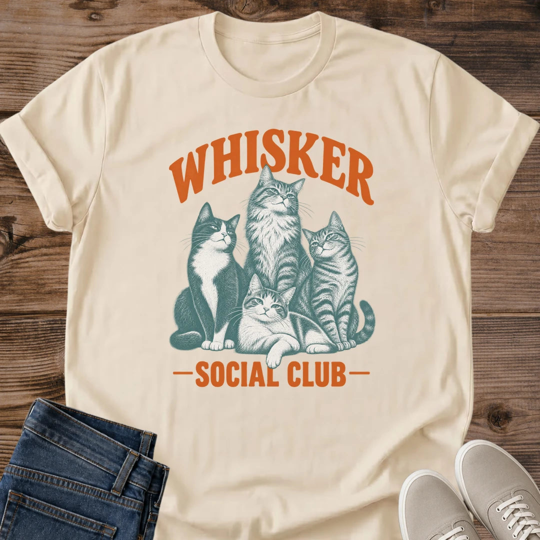 Cat Lover Shirt – Soft Vintage Whisker Social Club Design