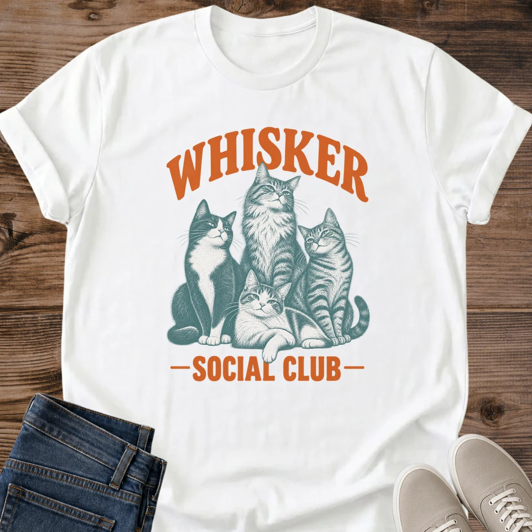Cat Lover Shirt – Soft Vintage Whisker Social Club Design